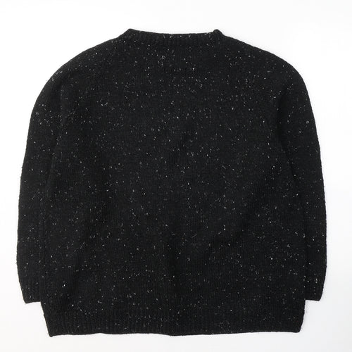 Preworn Womens Black Round Neck  Acrylic Pullover Jumper Size L