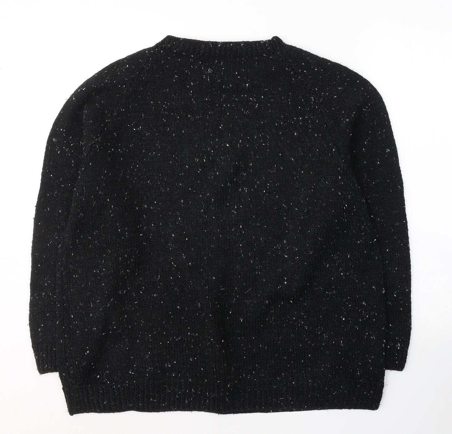 Preworn Womens Black Round Neck  Acrylic Pullover Jumper Size L
