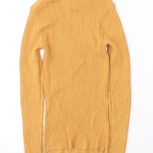 Primark Womens Yellow Round Neck  Viscose Pullover Jumper Size S
