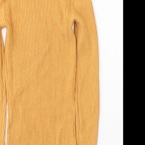 Primark Womens Yellow Round Neck  Viscose Pullover Jumper Size S