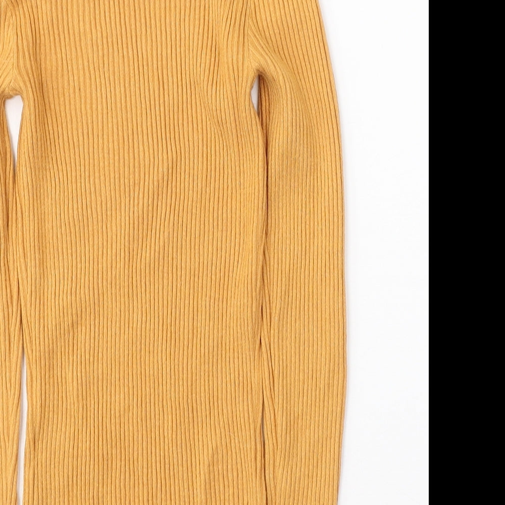 Primark Womens Yellow Round Neck  Viscose Pullover Jumper Size S