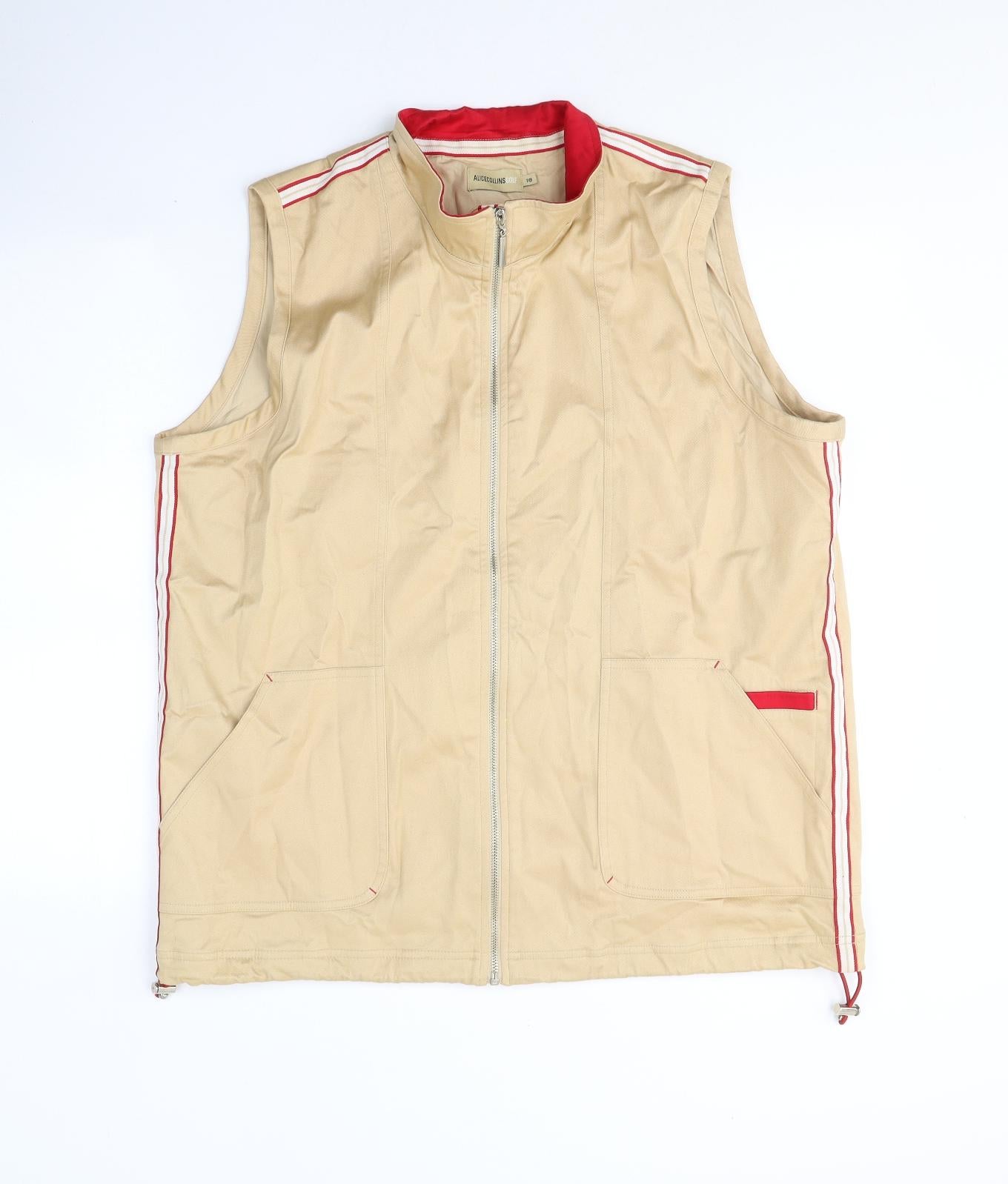 AlicecollinsGOLF Womens Beige   Gilet Jacket Size 18  Zip