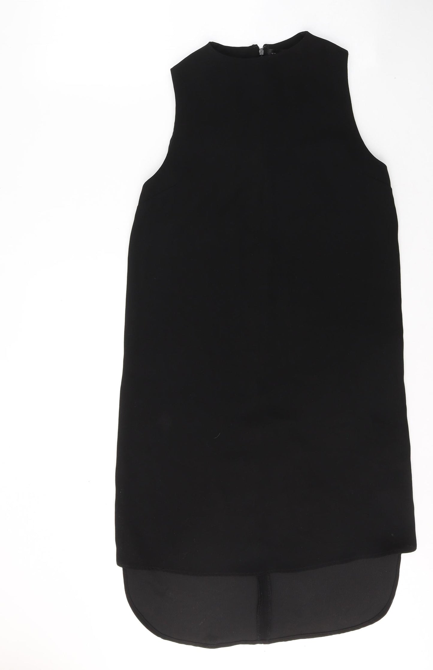 Topshop Womens Black  Polyester Tank Dress  Size 6  Round Neck Pullover