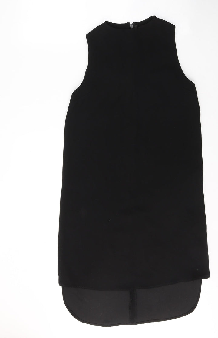 Topshop Womens Black  Polyester Tank Dress  Size 6  Round Neck Pullover