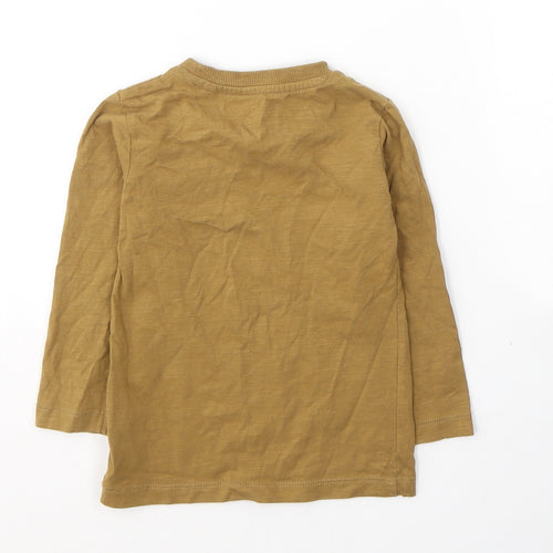 NEXT Boys Brown  Cotton Pullover Casual Size 18-24 Months Round Neck Pullover