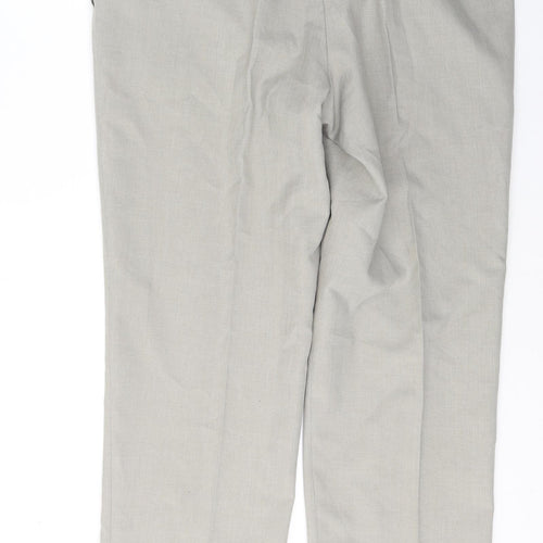 Marks and Spencer Mens Beige  Polyester Trousers  Size 38 in L29 in Regular Button