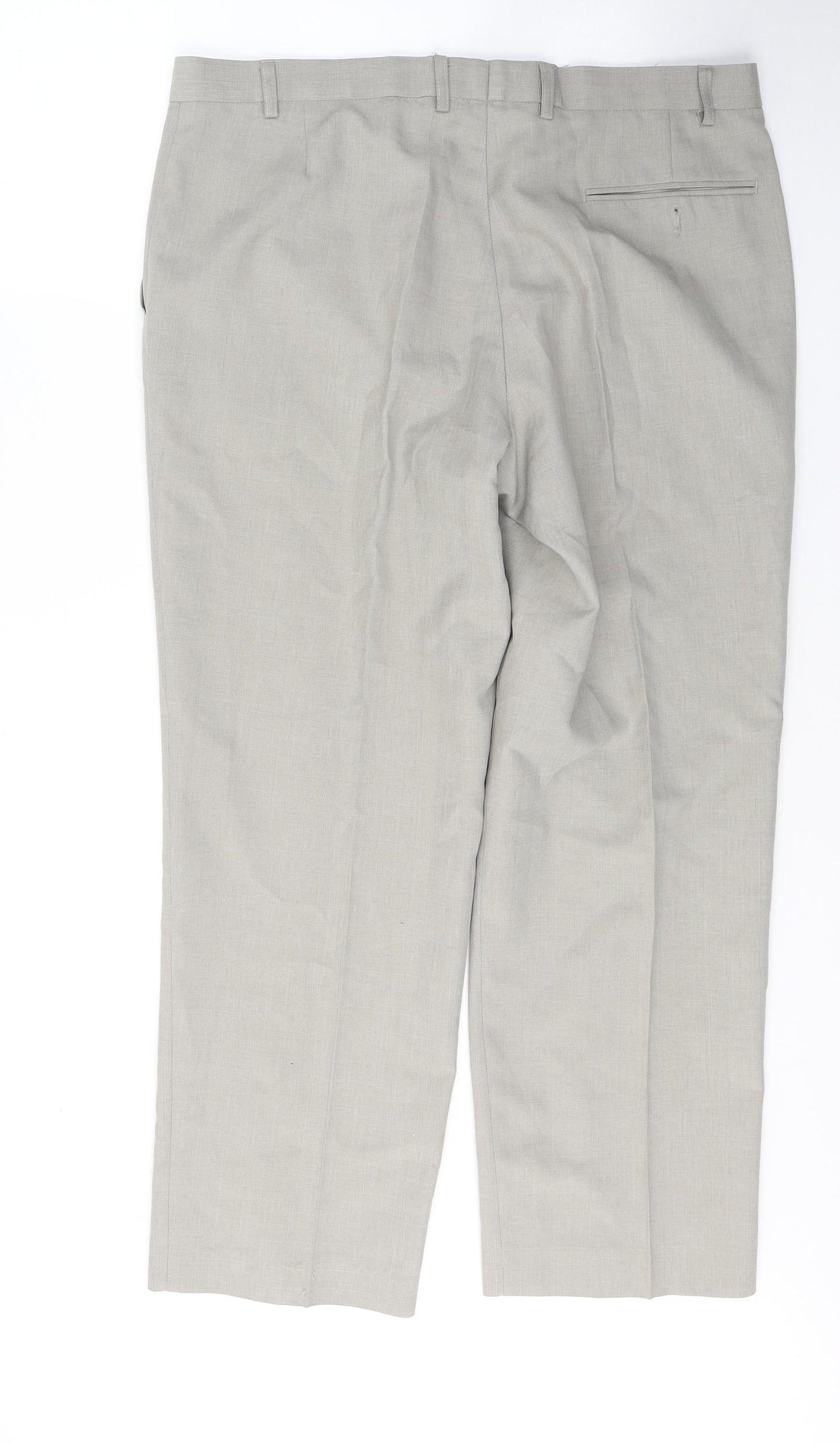 Marks and Spencer Mens Beige  Polyester Trousers  Size 38 in L29 in Regular Button