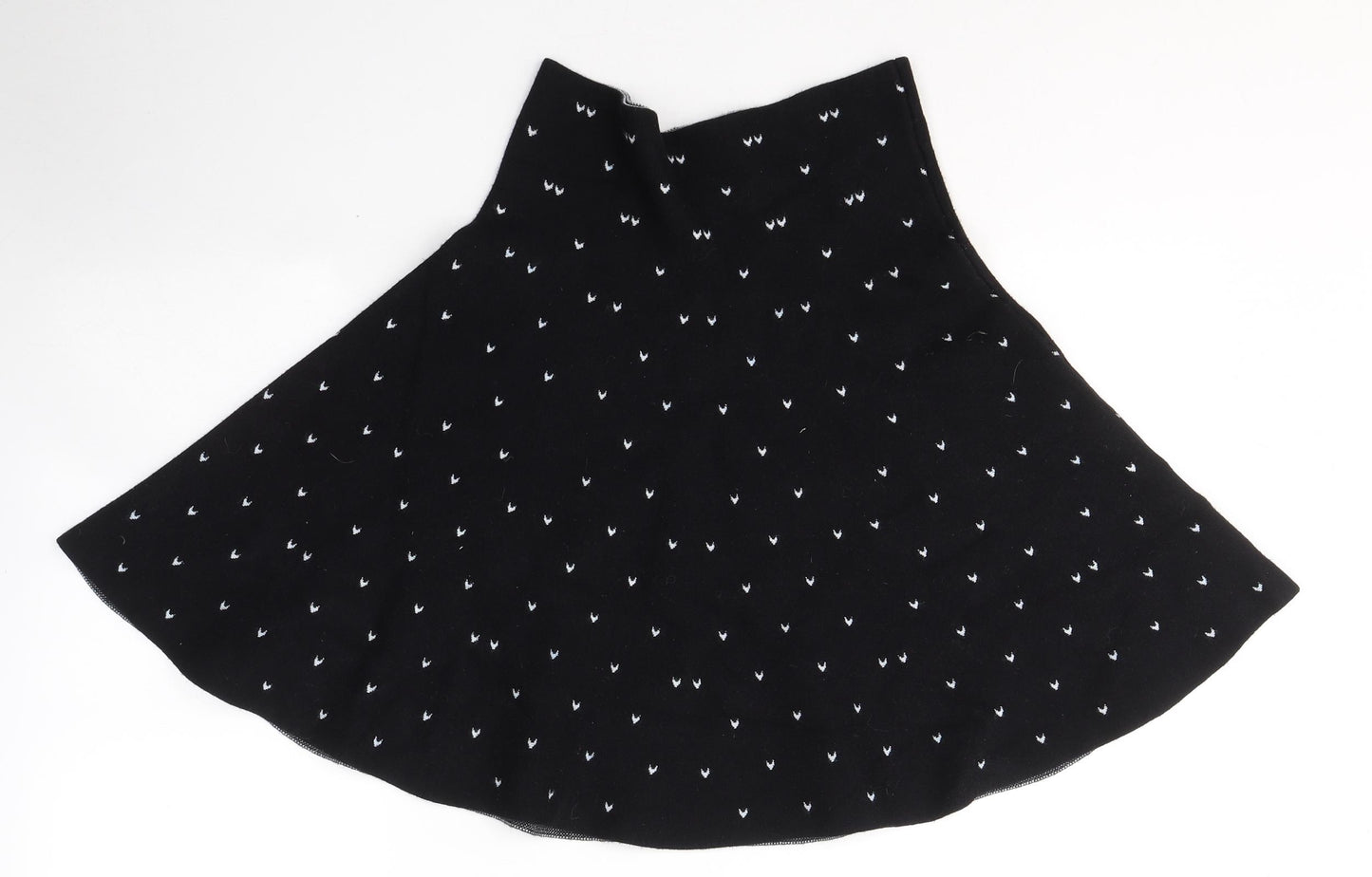 Max Studio Womens Black Geometric Cotton Swing Skirt Size M    - heart print