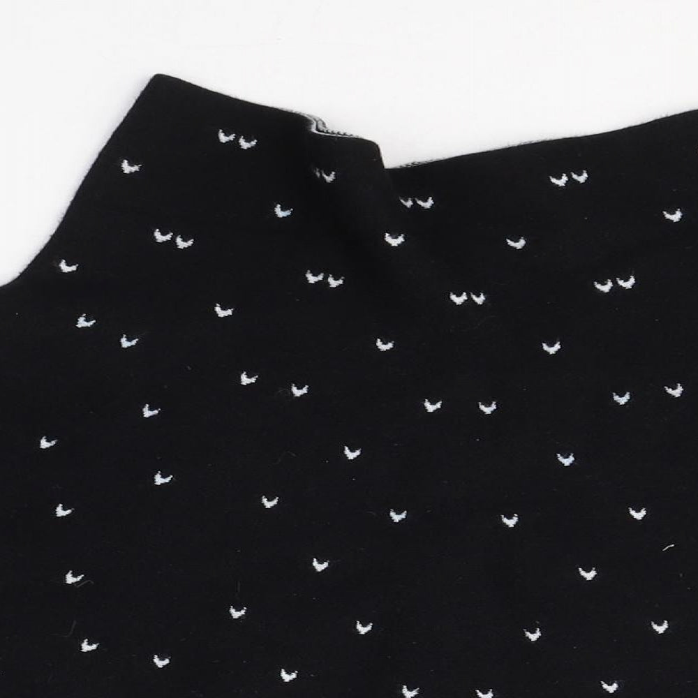 Max Studio Womens Black Geometric Cotton Swing Skirt Size M    - heart print
