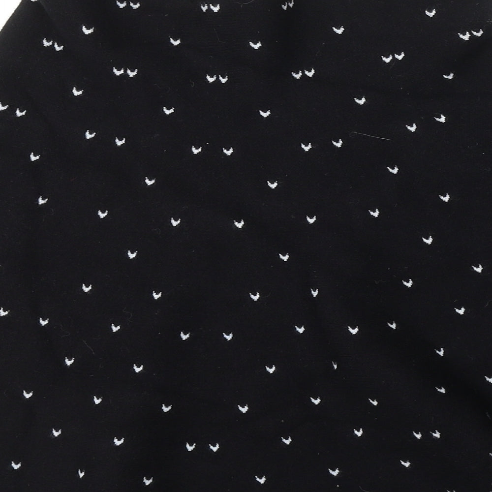 Max Studio Womens Black Geometric Cotton Swing Skirt Size M    - heart print