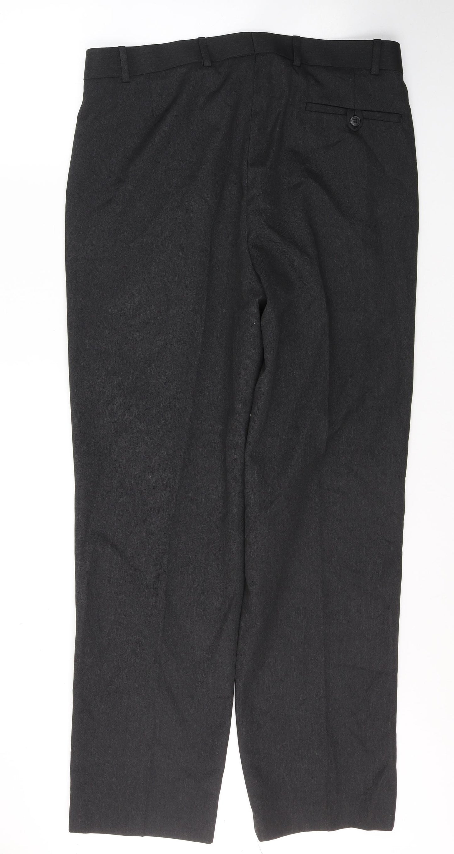 Brooke Taverner Mens Black  Polyester Trousers  Size 36 in L33 in Regular Button