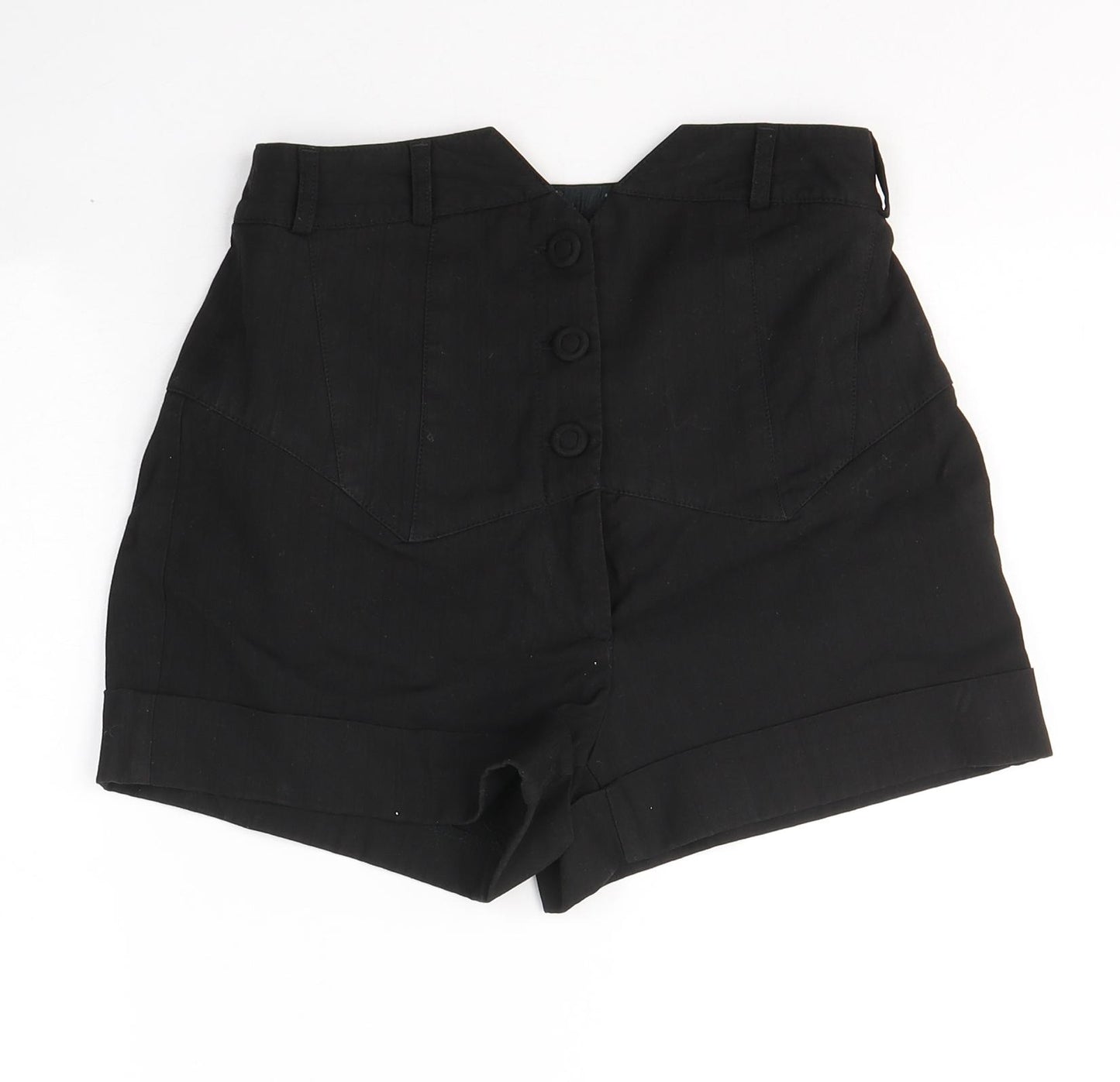 River Island Womens Black  Viscose Hot Pants Shorts Size 8 L3 in Regular Button