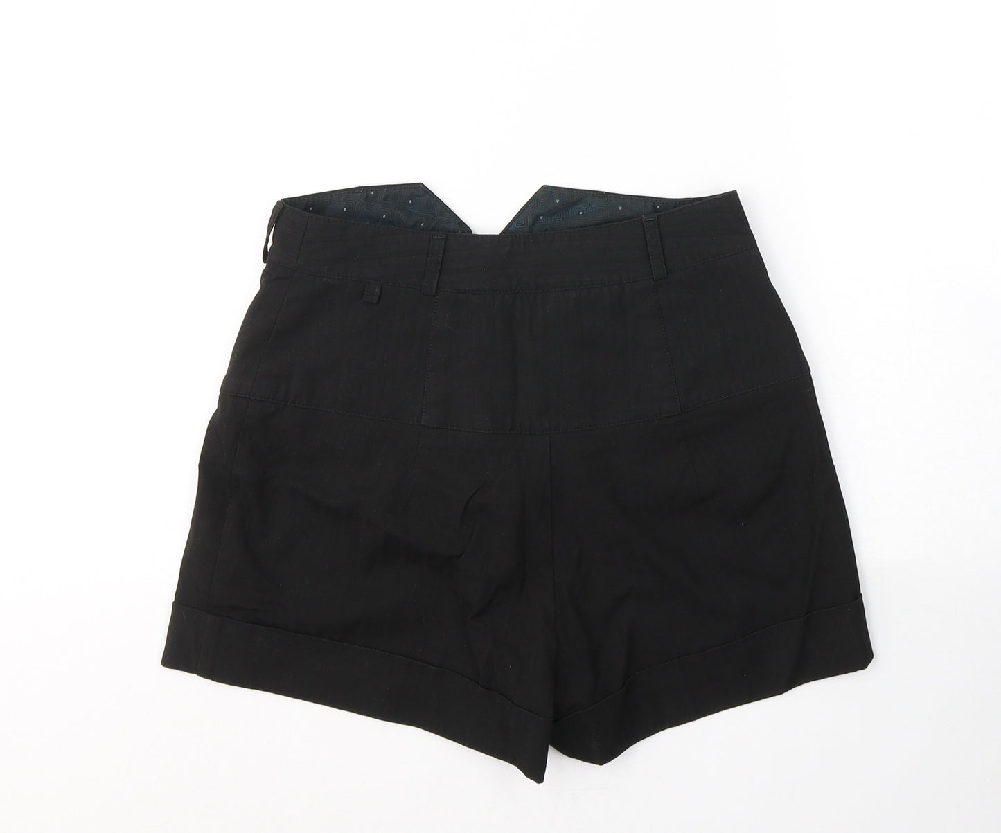 River Island Womens Black  Viscose Hot Pants Shorts Size 8 L3 in Regular Button