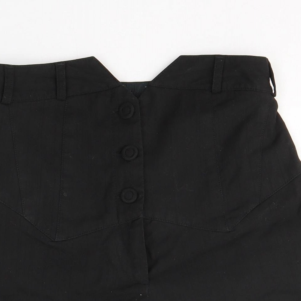 River Island Womens Black  Viscose Hot Pants Shorts Size 8 L3 in Regular Button