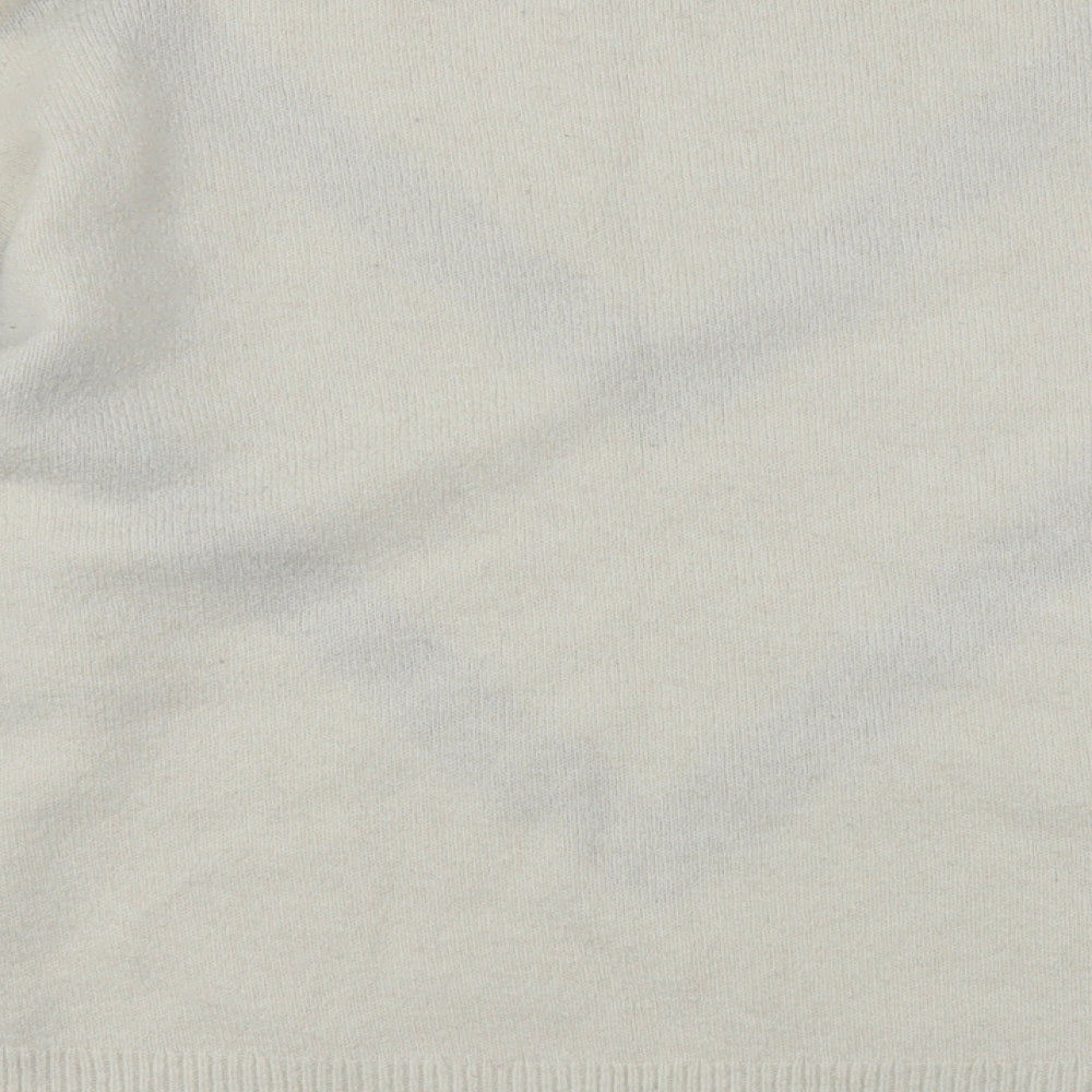 George Womens White Round Neck  Polyester Pullover Jumper Size M