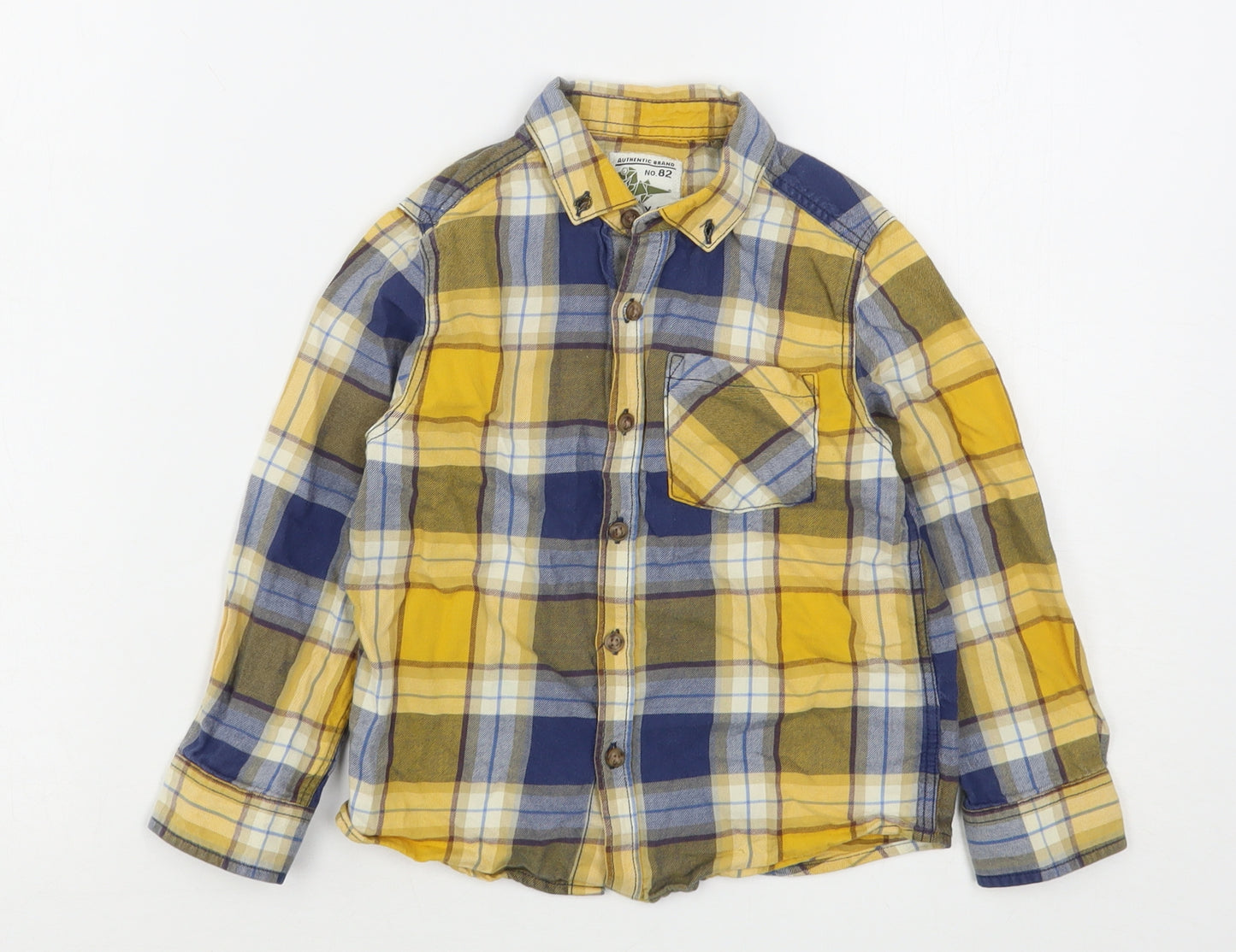 NEXT Boys Multicoloured Plaid Cotton Basic Button-Up Size 3-4 Years Collared