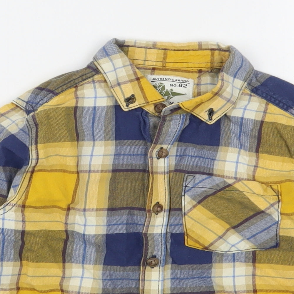 NEXT Boys Multicoloured Plaid Cotton Basic Button-Up Size 3-4 Years Collared