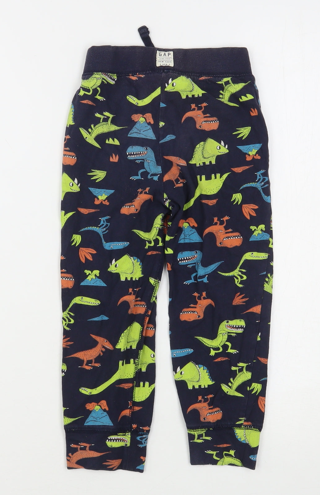 Gap Boys Blue Geometric Cotton Sweatpants Trousers Size 4 Years  Regular Drawstring - Dinosaurs