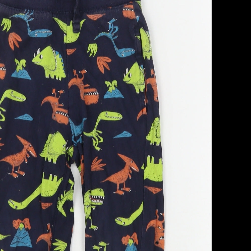 Gap Boys Blue Geometric Cotton Sweatpants Trousers Size 4 Years  Regular Drawstring - Dinosaurs
