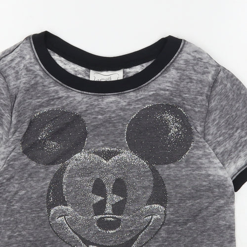 Disney Boutique  Womens Grey  Cotton Basic T-Shirt Size M Round Neck