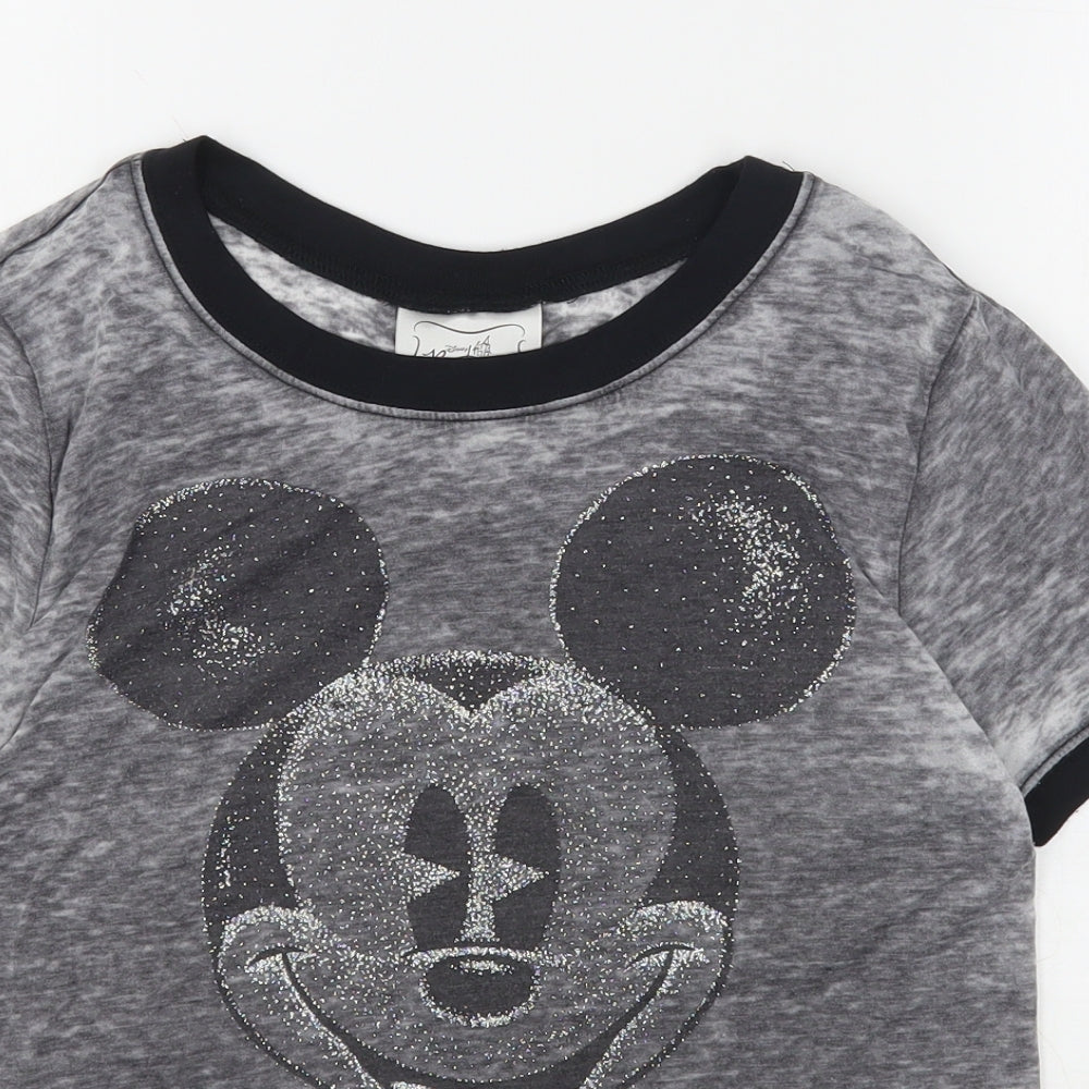 Disney Boutique  Womens Grey  Cotton Basic T-Shirt Size M Round Neck