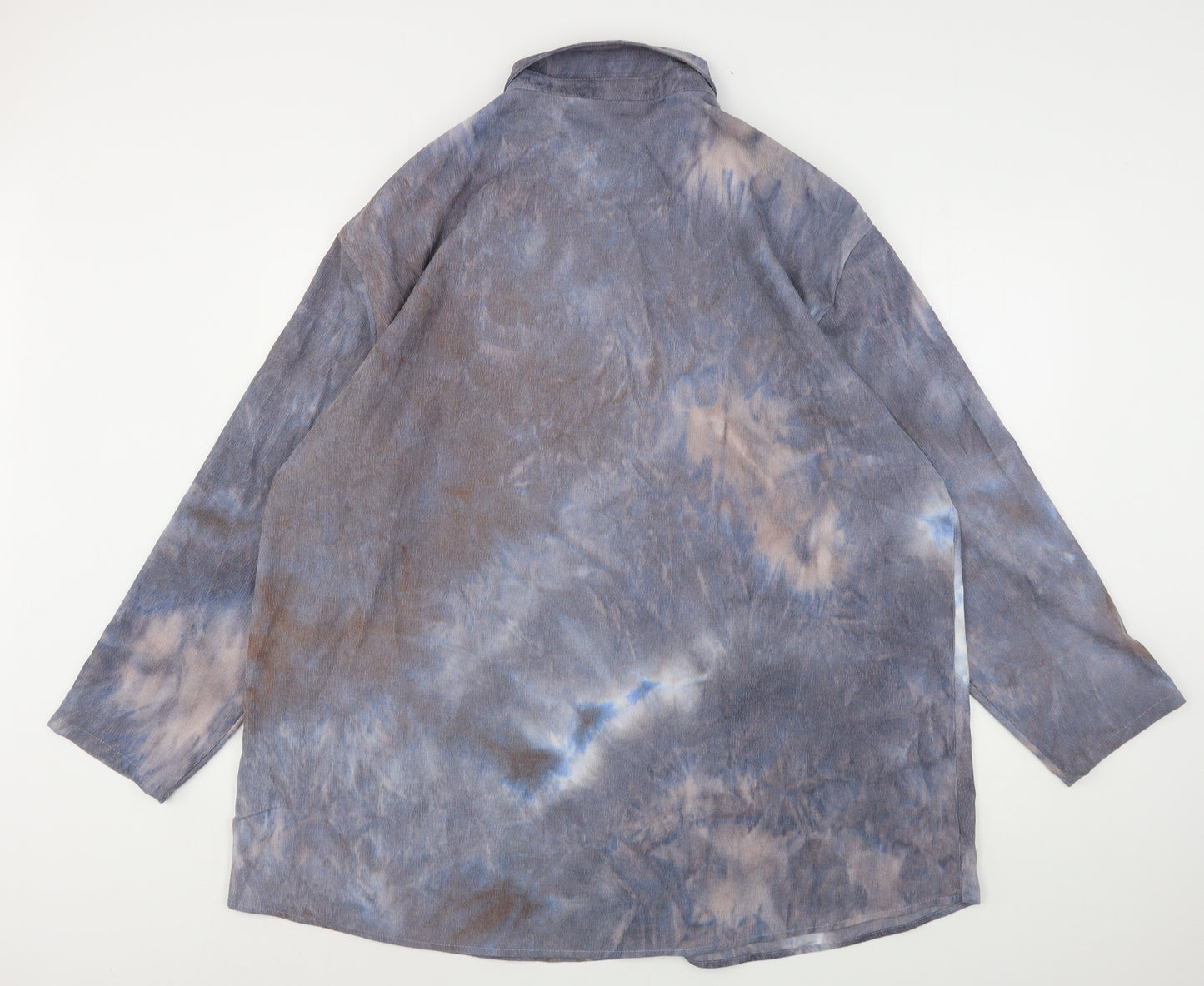 Boohoo Womens Multicoloured Tie Dye Polyester Shirt Dress  Size 10  Collared