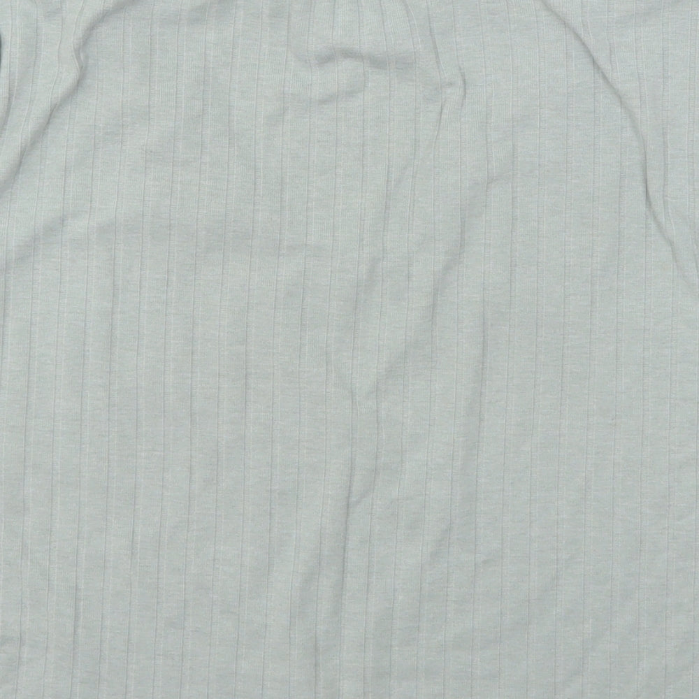New Look Womens Green  Polyester Cropped T-Shirt Size 18 V-Neck