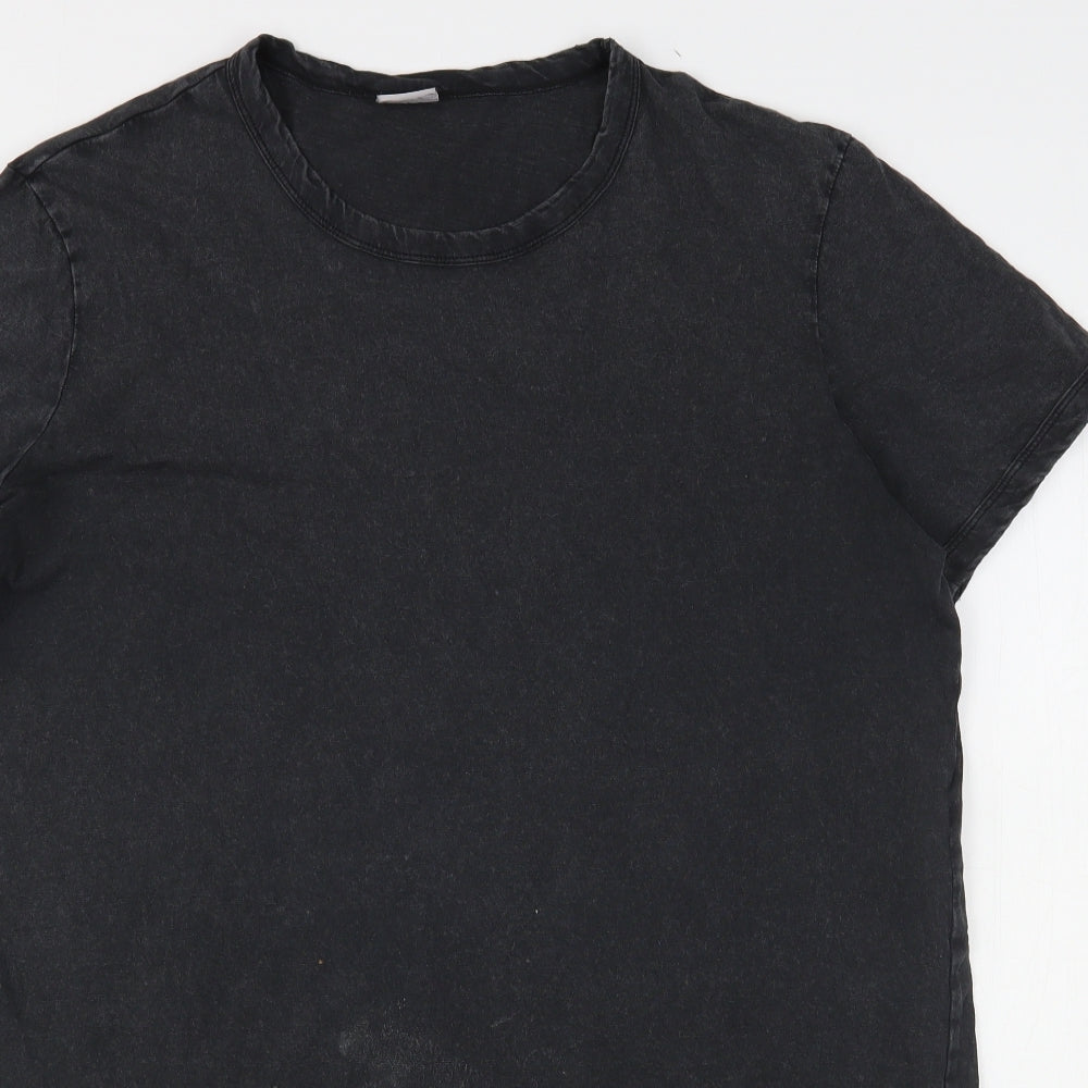 Jacqueline De Yong Womens Grey  Cotton T-Shirt Dress  Size XL  Round Neck