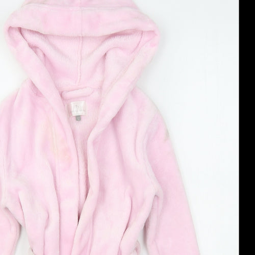 PJ Collection  Girls Pink Solid Polyester Kimono Gown Size 3-4 Years