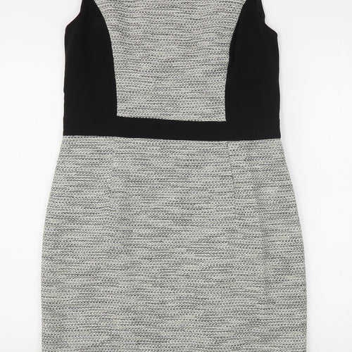 John Lewis  Womens Grey  Cotton Sheath  Size 12  Round Neck