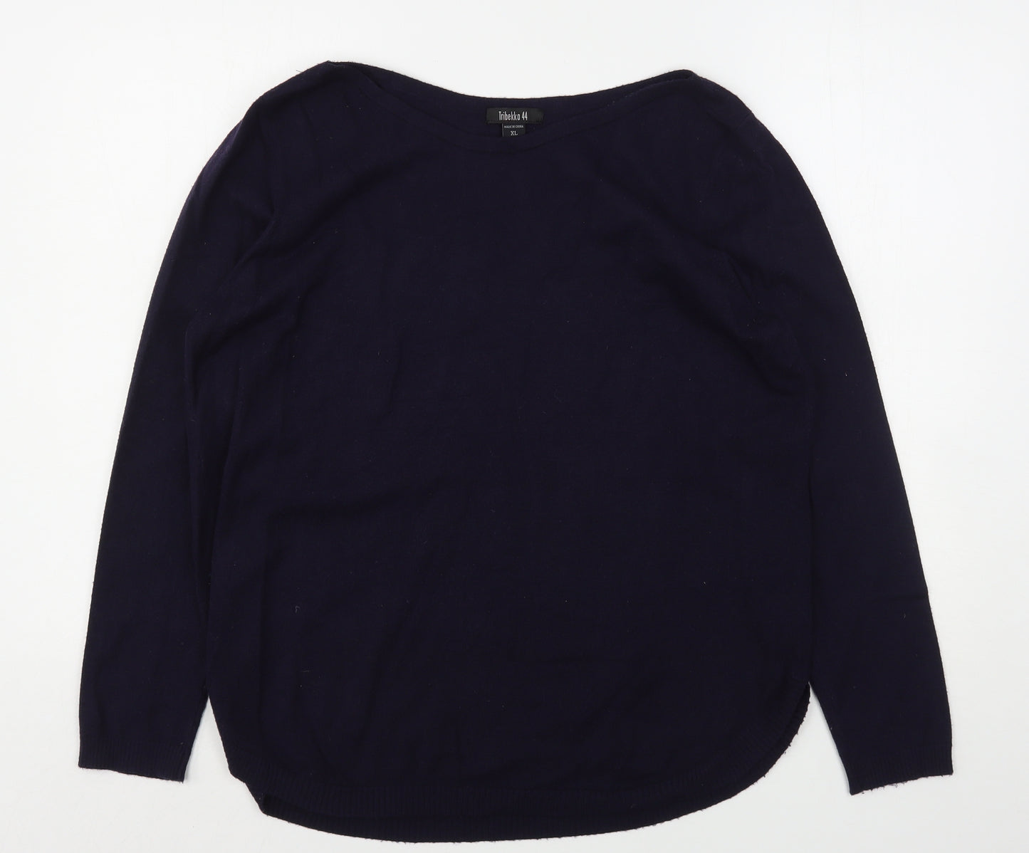 Tribekka 44 Womens Blue Round Neck  Rayon Pullover Jumper Size XL