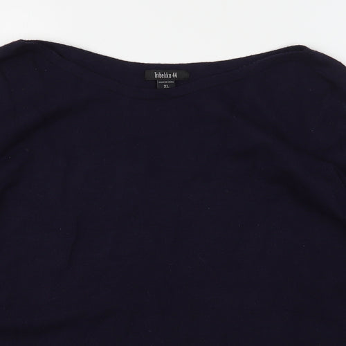 Tribekka 44 Womens Blue Round Neck  Rayon Pullover Jumper Size XL