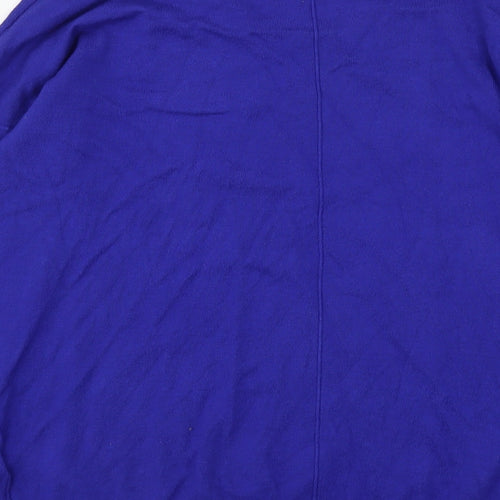 South Womens Blue V-Neck  Viscose Pullover Jumper Size 12