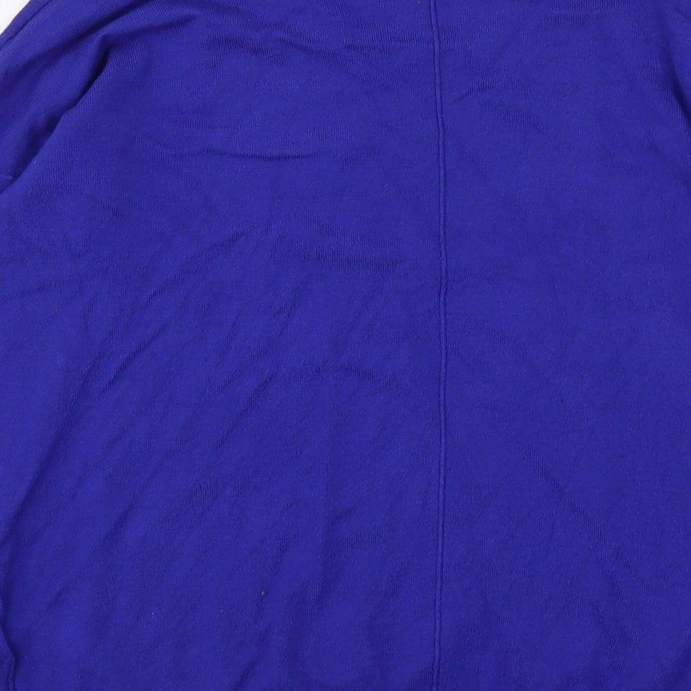 South Womens Blue V-Neck  Viscose Pullover Jumper Size 12