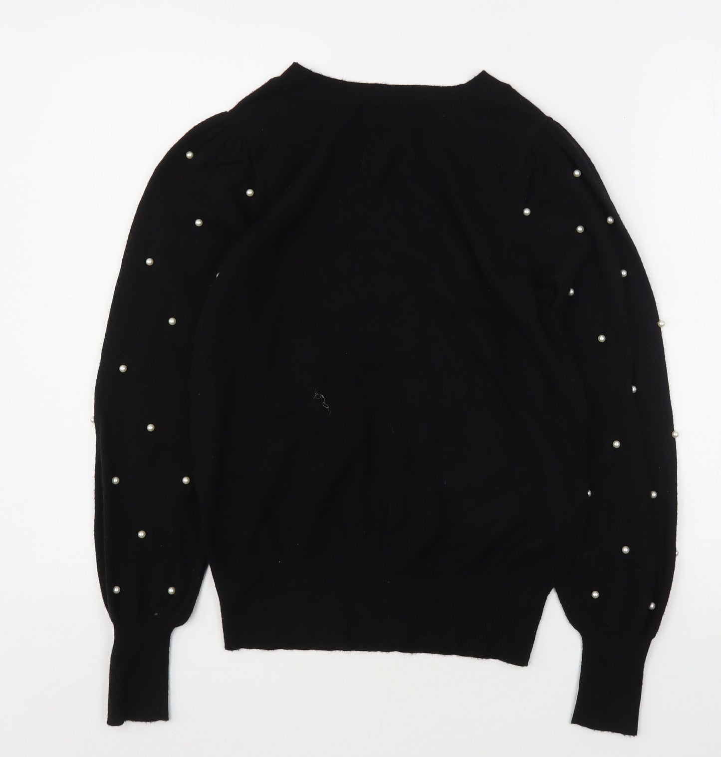 F&F Womens Black Round Neck  Viscose Pullover Jumper Size 8