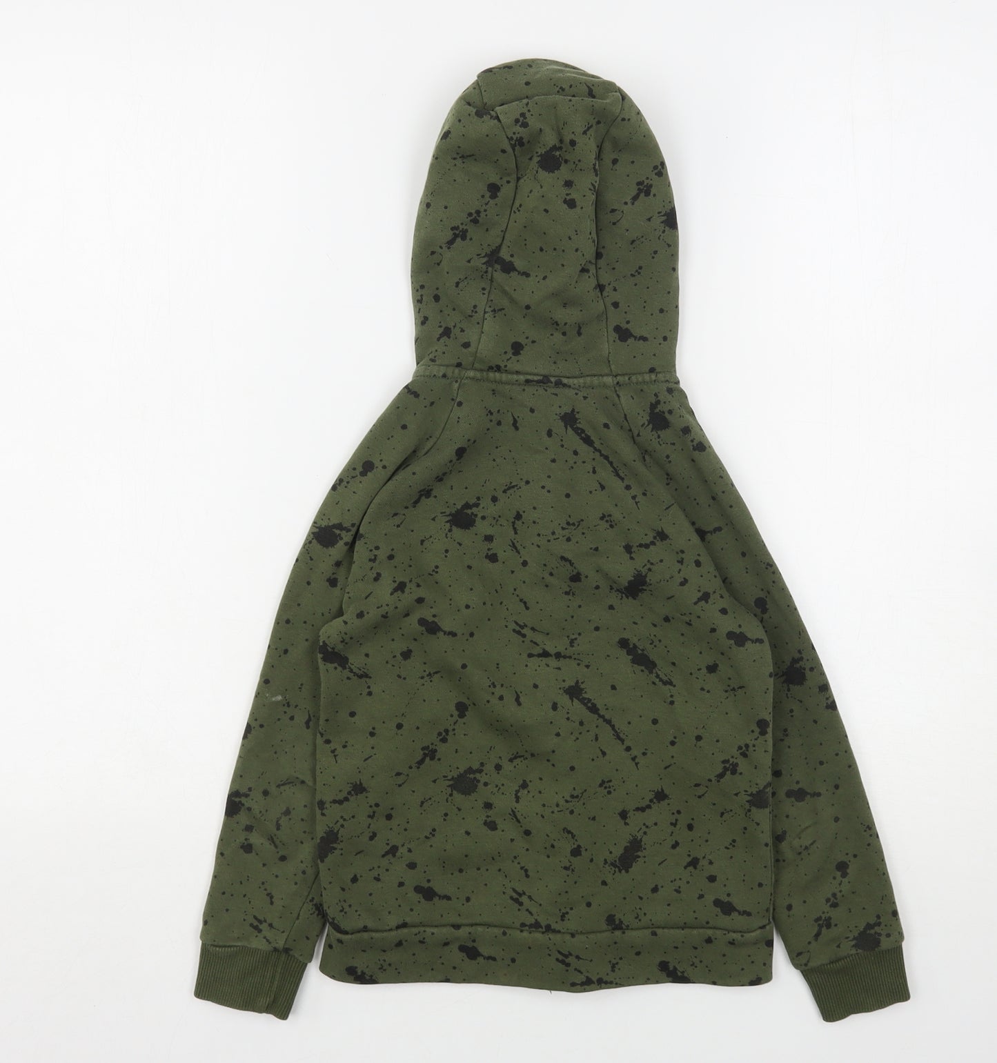 George Boys Green Geometric Cotton Full Zip Hoodie Size 6-7 Years