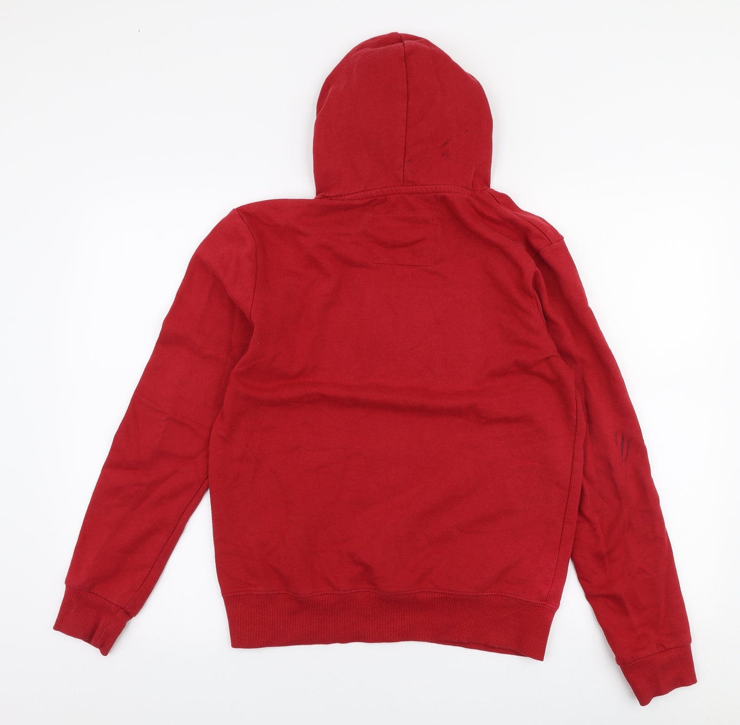 Pull & bear Mens Red  Polyester Pullover Hoodie Size S