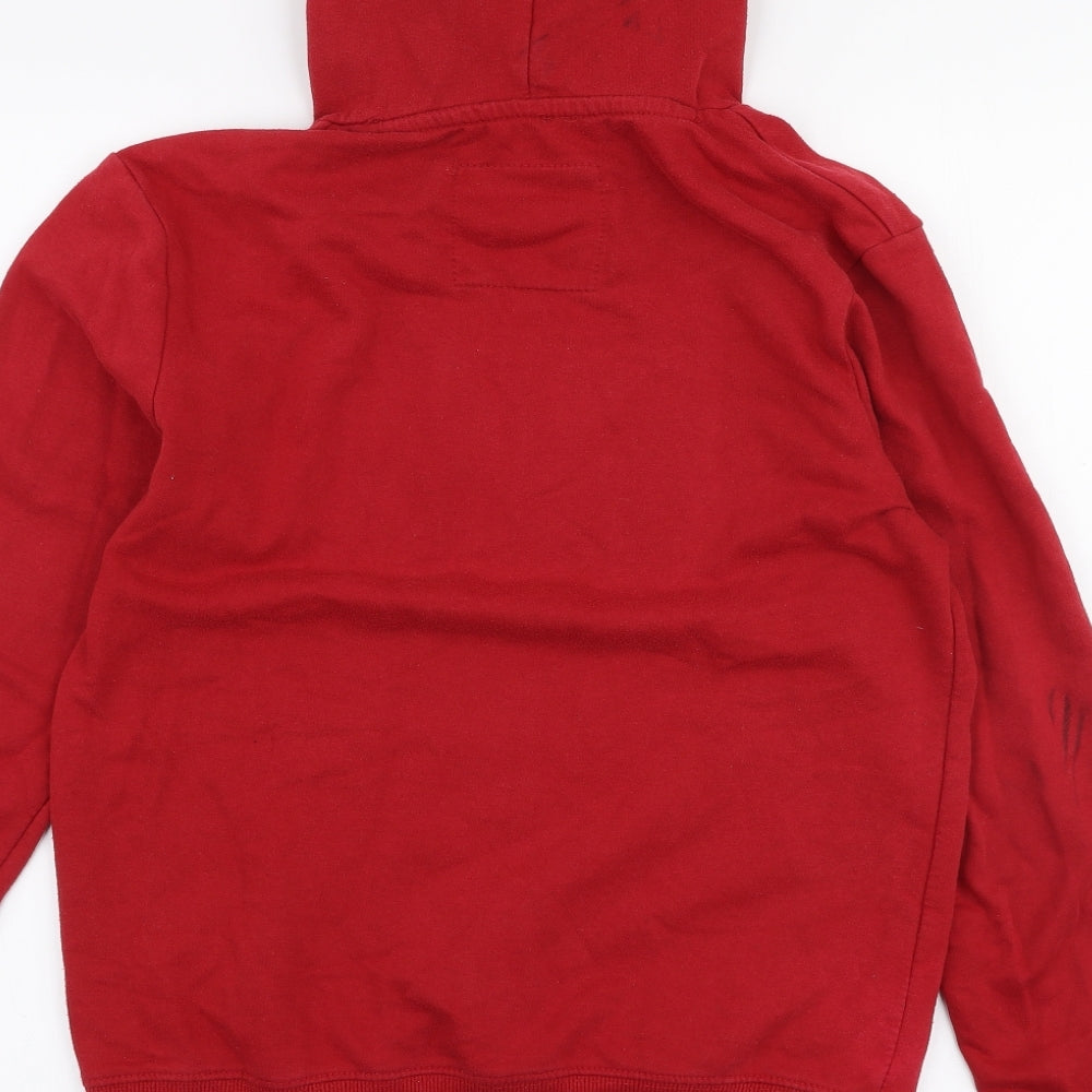 Pull & bear Mens Red  Polyester Pullover Hoodie Size S