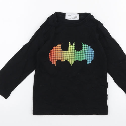 NEXT Boys Black  100% Cotton Pullover T-Shirt Size 18-24 Months Round Neck Pullover - Batman