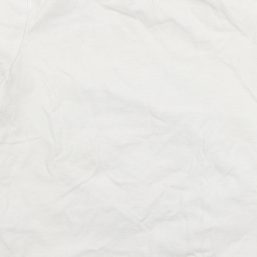 George Boys White  100% Cotton Jersey T-Shirt Size 18-24 Months Round Neck Pullover - Dinosaur