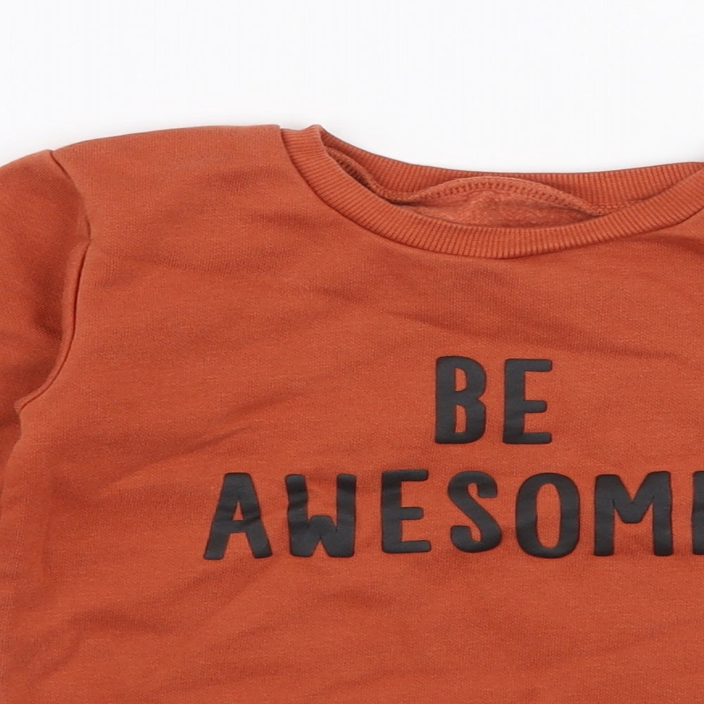 Dunnes Stores Boys Orange  Cotton Pullover Sweatshirt Size 3-4 Years  Pullover - Be awesome
