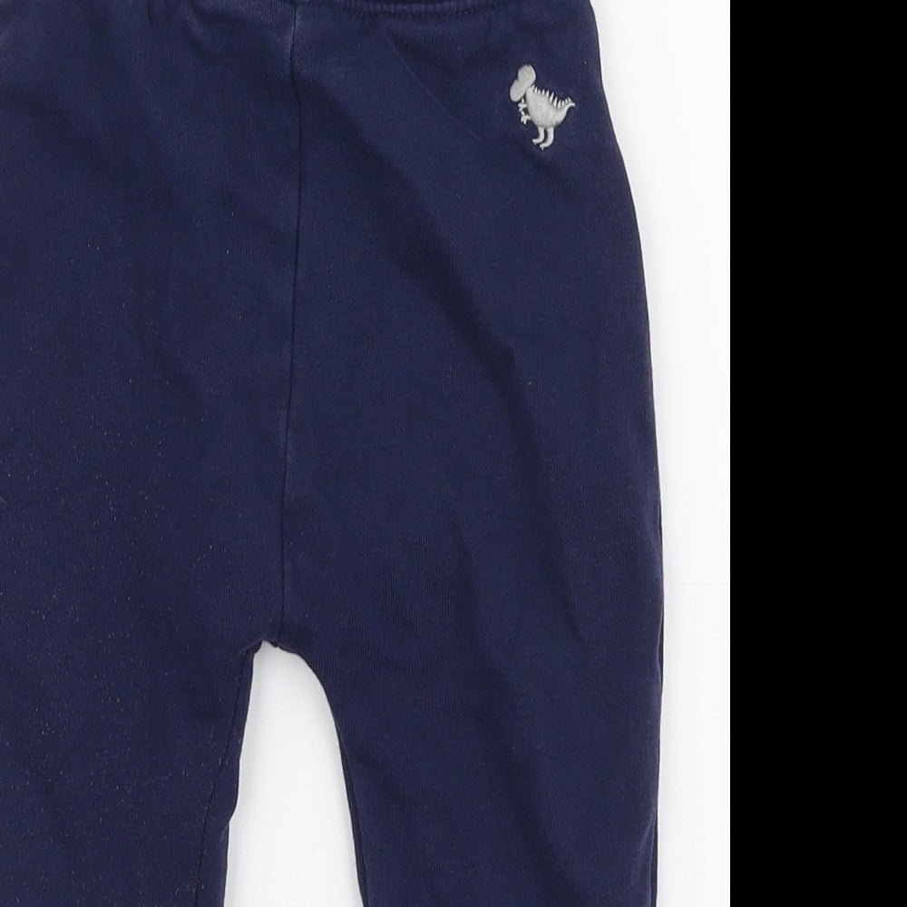 Dunnes Stores Boys Blue  Cotton Jogger Trousers Size 18-24 Months  Drawstring