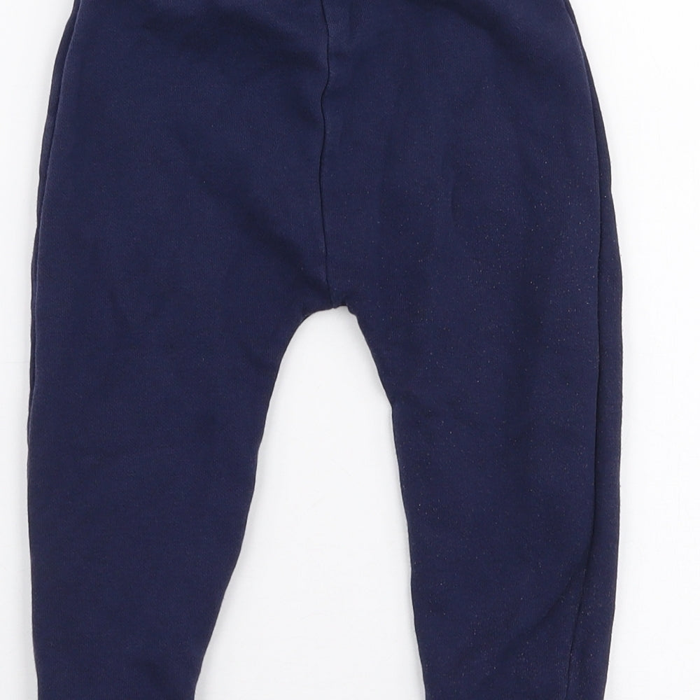 Dunnes Stores Boys Blue  Cotton Jogger Trousers Size 18-24 Months  Drawstring