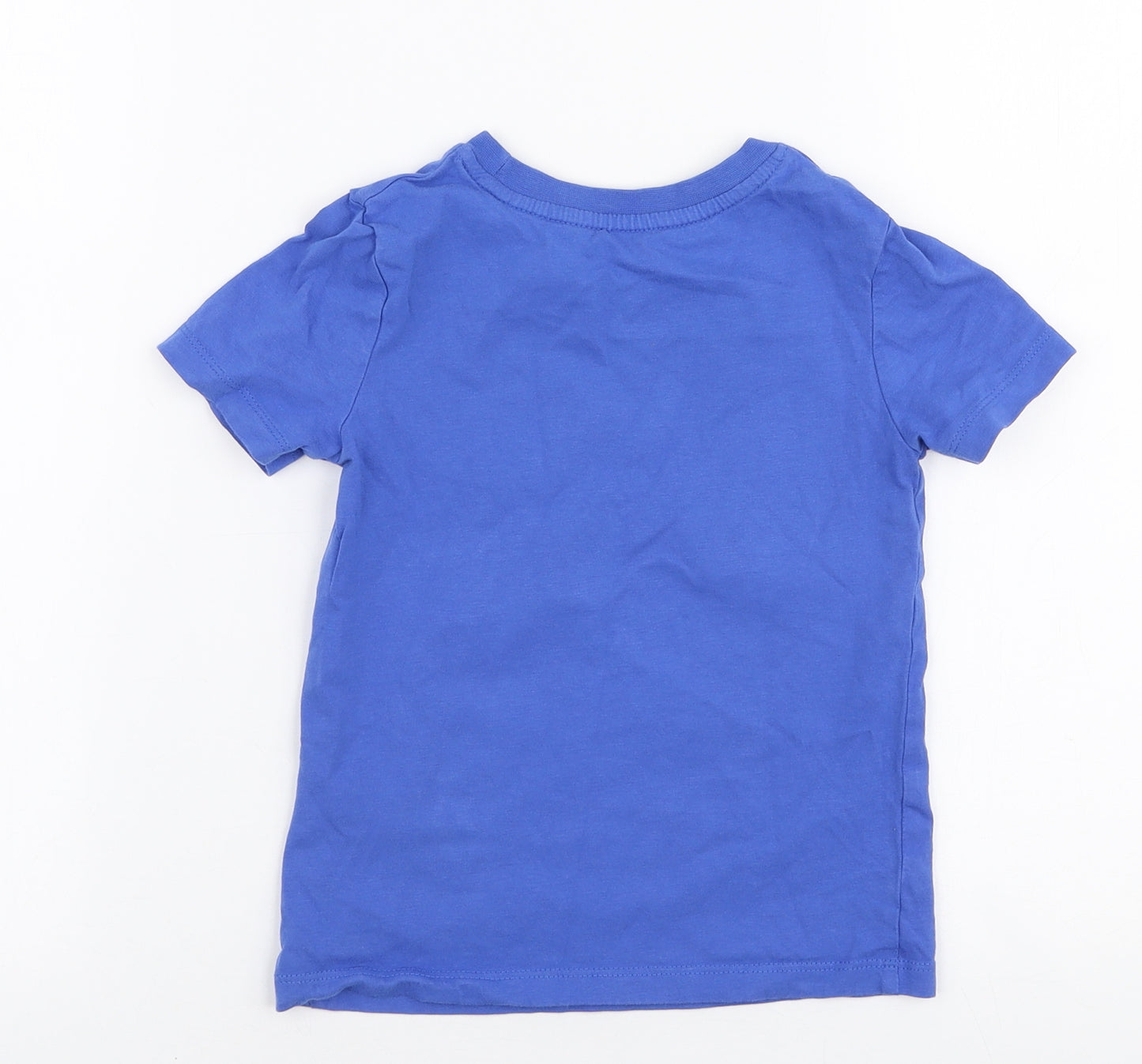 George Boys Blue  100% Cotton Basic T-Shirt Size 2-3 Years Round Neck Pullover - Paw patrol Birthday