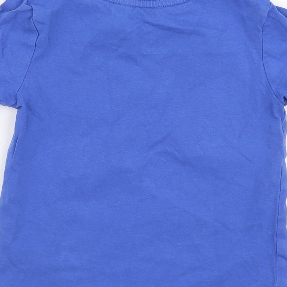 George Boys Blue  100% Cotton Basic T-Shirt Size 2-3 Years Round Neck Pullover - Paw patrol Birthday