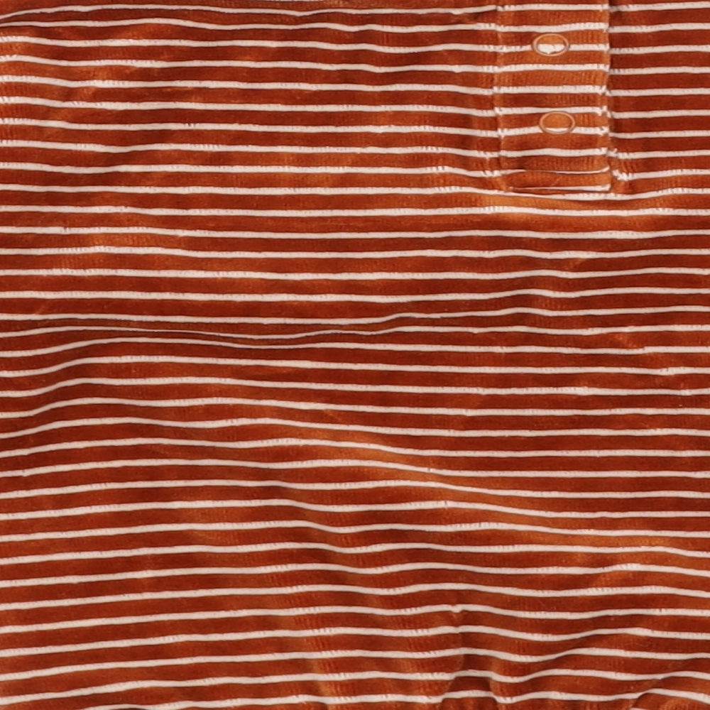 Marks and Spencer Boys Brown Striped Cotton Pullover Jumper Size 18-24 Months  Snap - Crocodile
