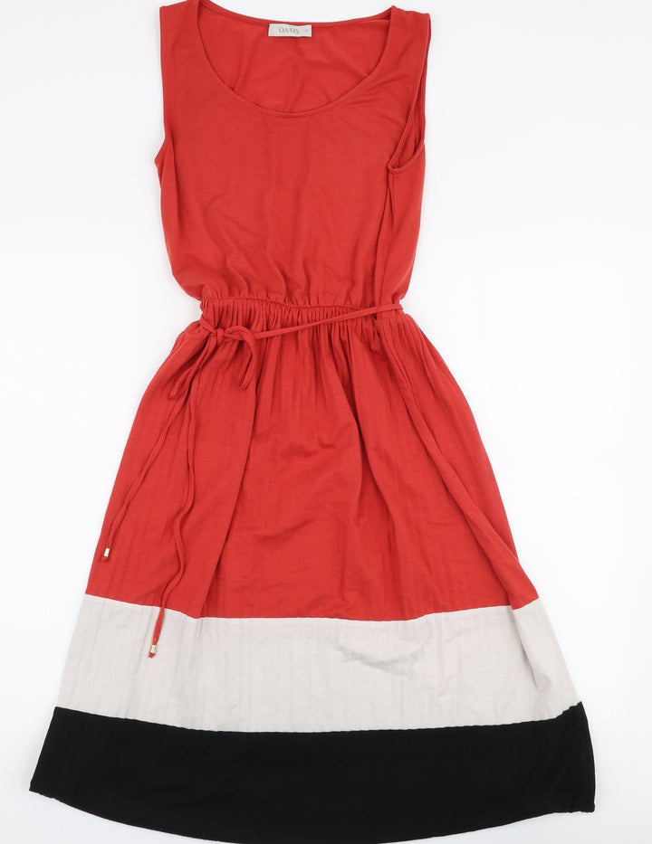 Oasis Womens Multicoloured  Polyester Skater Dress  Size XS  Round Neck Pullover