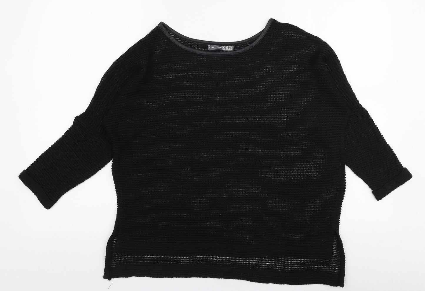 Atmosphere Womens Black Round Neck  Polyester Pullover Jumper Size 6