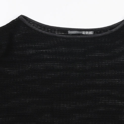 Atmosphere Womens Black Round Neck  Polyester Pullover Jumper Size 6