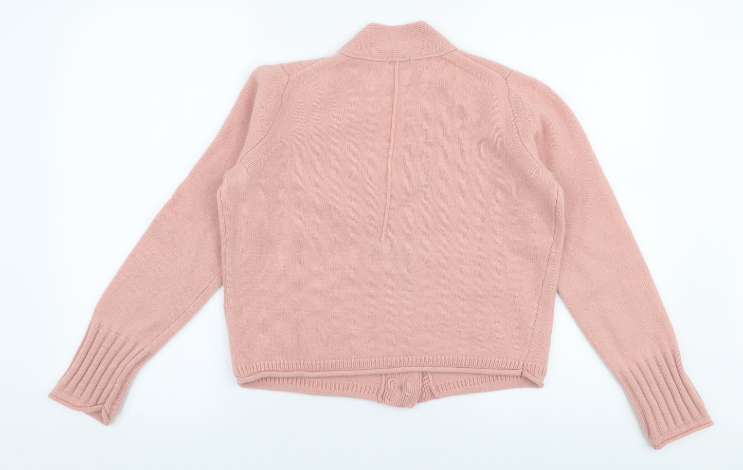 Jigsaw  Womens Pink V-Neck  Wool Cardigan Jumper Size M